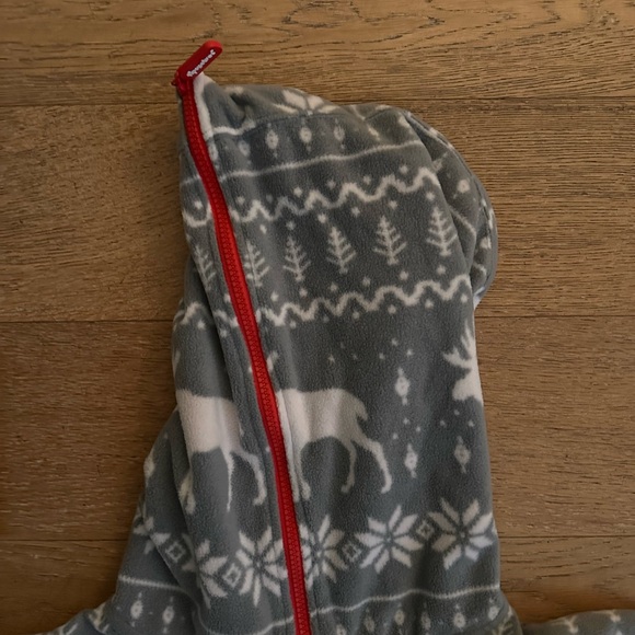 Tipsy Elves Gray and Red Men's Onesie - Picture 4 of 5